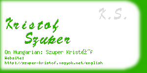 kristof szuper business card